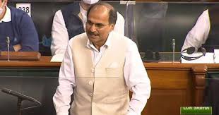 Adhir Ranjan Chowdhury at a press conference in Kolkata