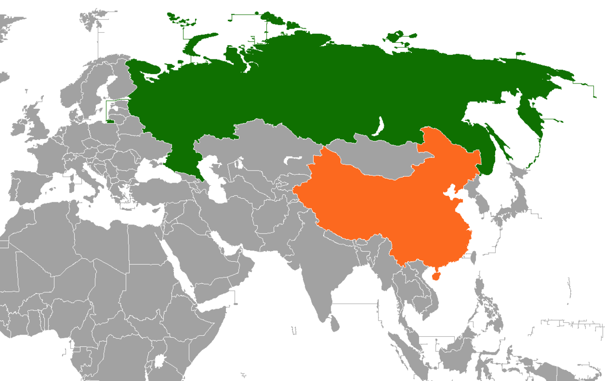 China and Russia on Map