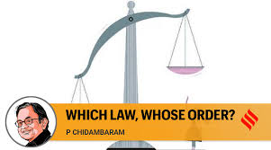 
P. Chidambaram Highlights State Power to Amend Criminal Law Under Constitutional Provisions

