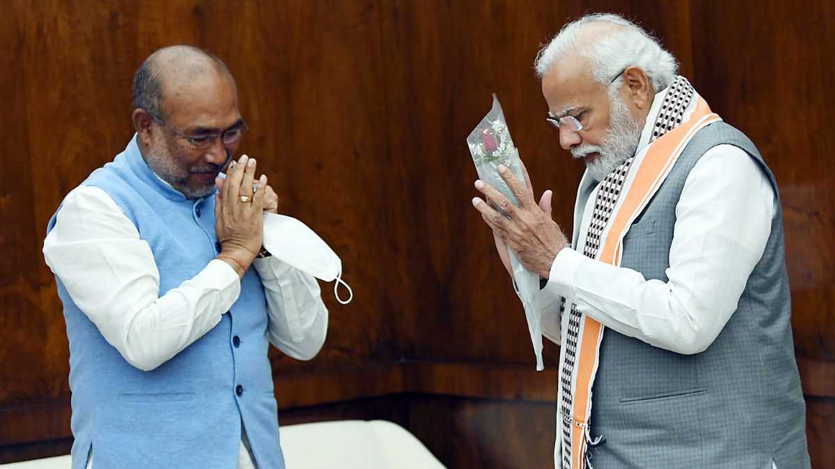 PM Narendra Modi finally meets Manipur CM for the first time since conflict