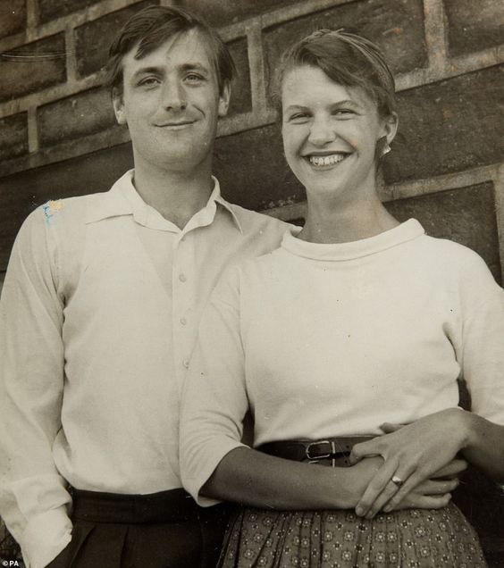 A photograph of Sylvia Plath and Ted Hughes