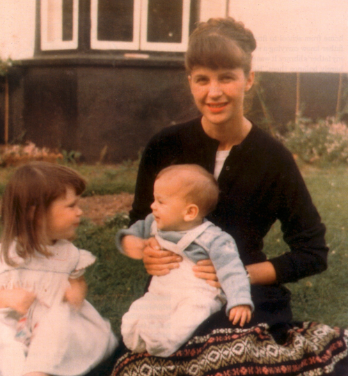 A photograph of Sylvia Plath with her children