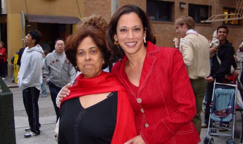 Kamala Harris with her mother