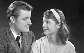 A photograph of Sylvia Plath and Ted Hughes