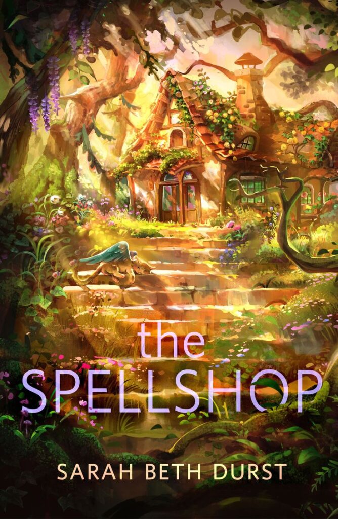 The Spellshop is Sarah Beth Durst, a cozy fantasy novel