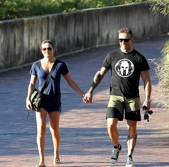 Michelle Bridges and Steve out for a quick walk (Source: Matrix AU)