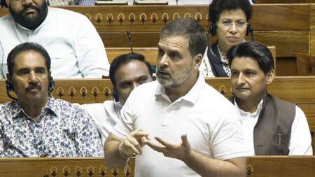 Rahul Gandhi in parliament