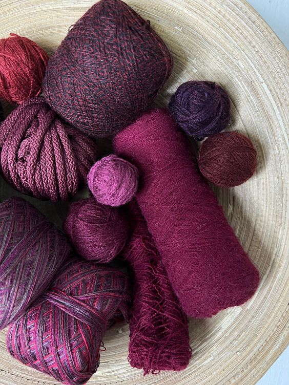 yarns in purple shades