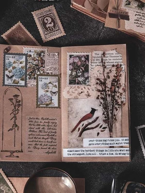 a beautiful and vintage scrapbook spread