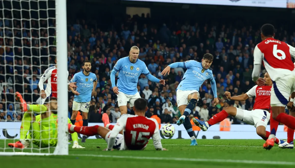 Premier League 2024-25: Manchester City's John Stones scoring against Arsenal.