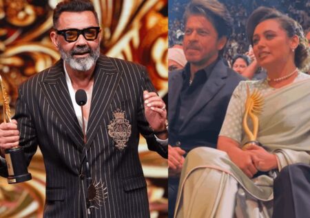 Shah Rukh Khan and Bobby deol have award in their hands