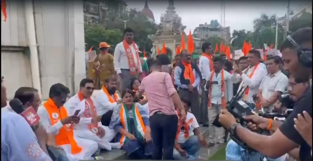 protest over Shivaji's statue