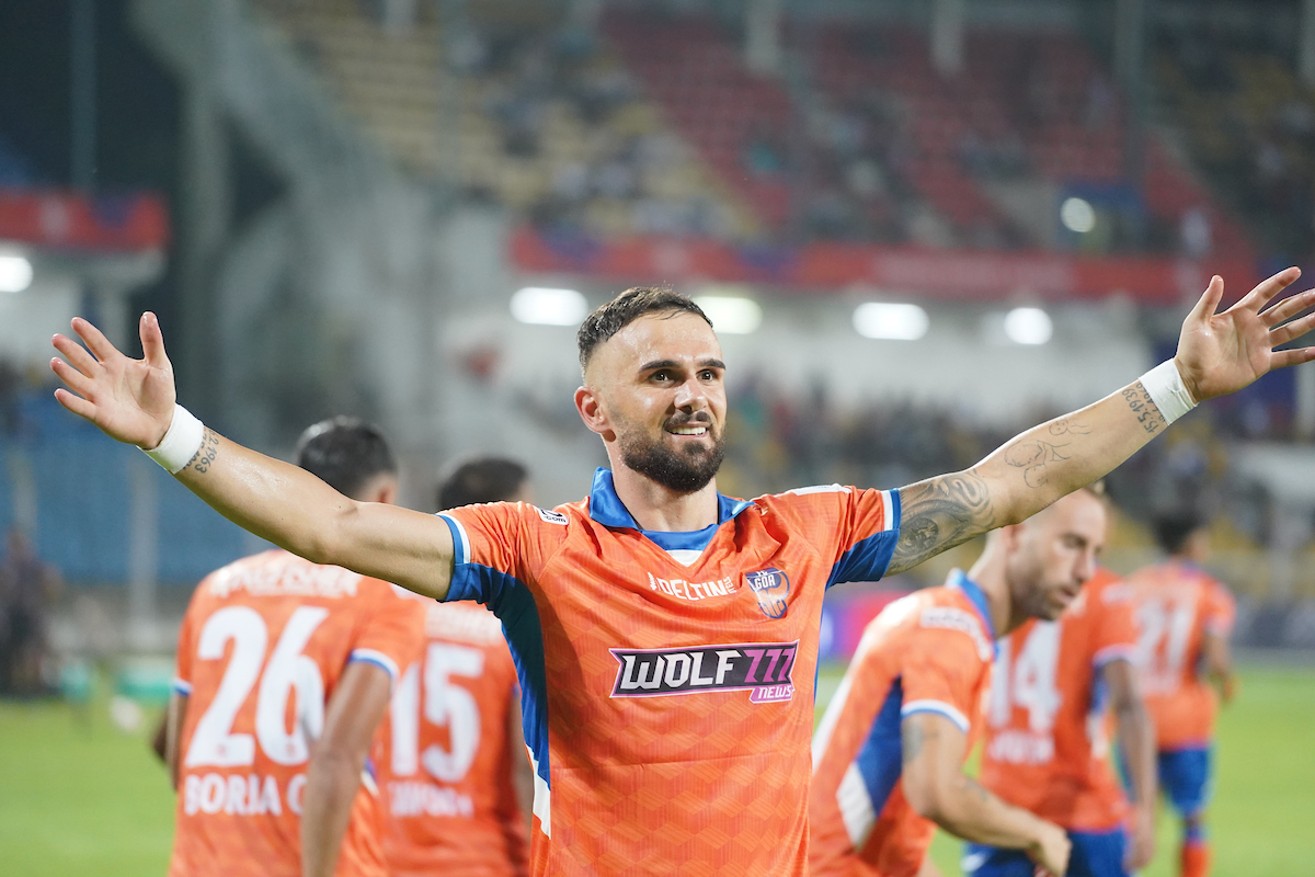 FC Goa Goal during the Match No 22 of the Indian Super League (ISL) 2024-25 season played between FC Goa and NorthEast United FC held at the Jawaharlal Nehru Stadium, Goa, on 04 October 2024. 