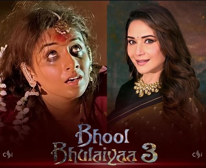 Vidya Balan and Madhuri Dixit in Bhool Bhulaiyaa 3