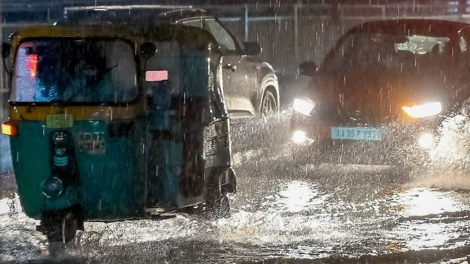 Heavy rainfall in Bengaluru.