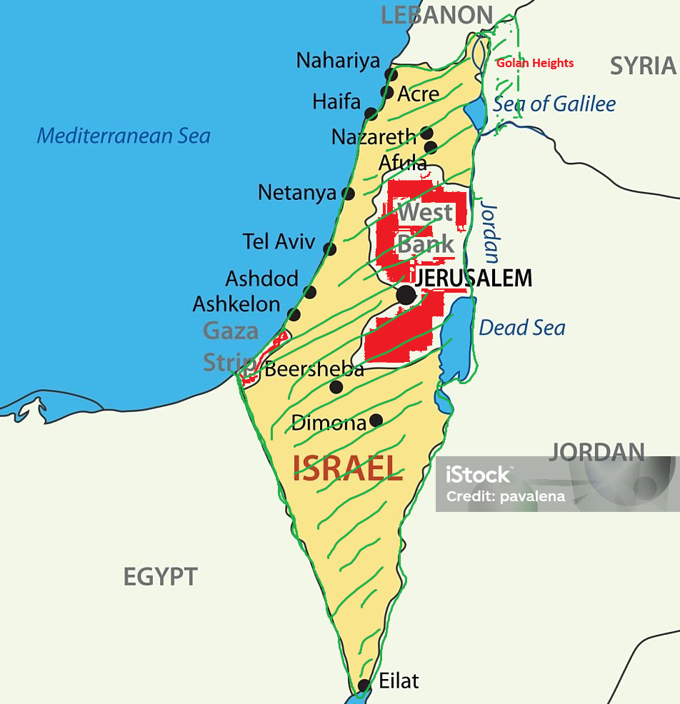 Provides the extent of Israeli occupation in the region.
Courtesy: iStock