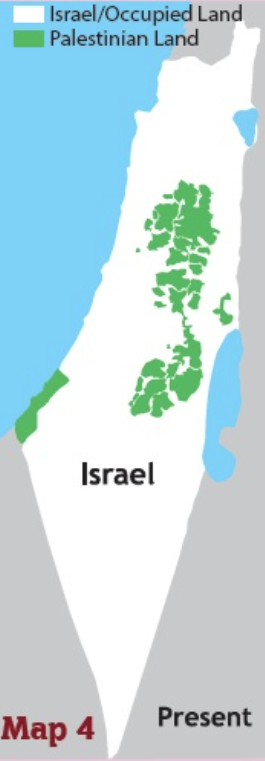 Clear indication of Israeli occupation of the West Bank region.

Courtesy: iStock