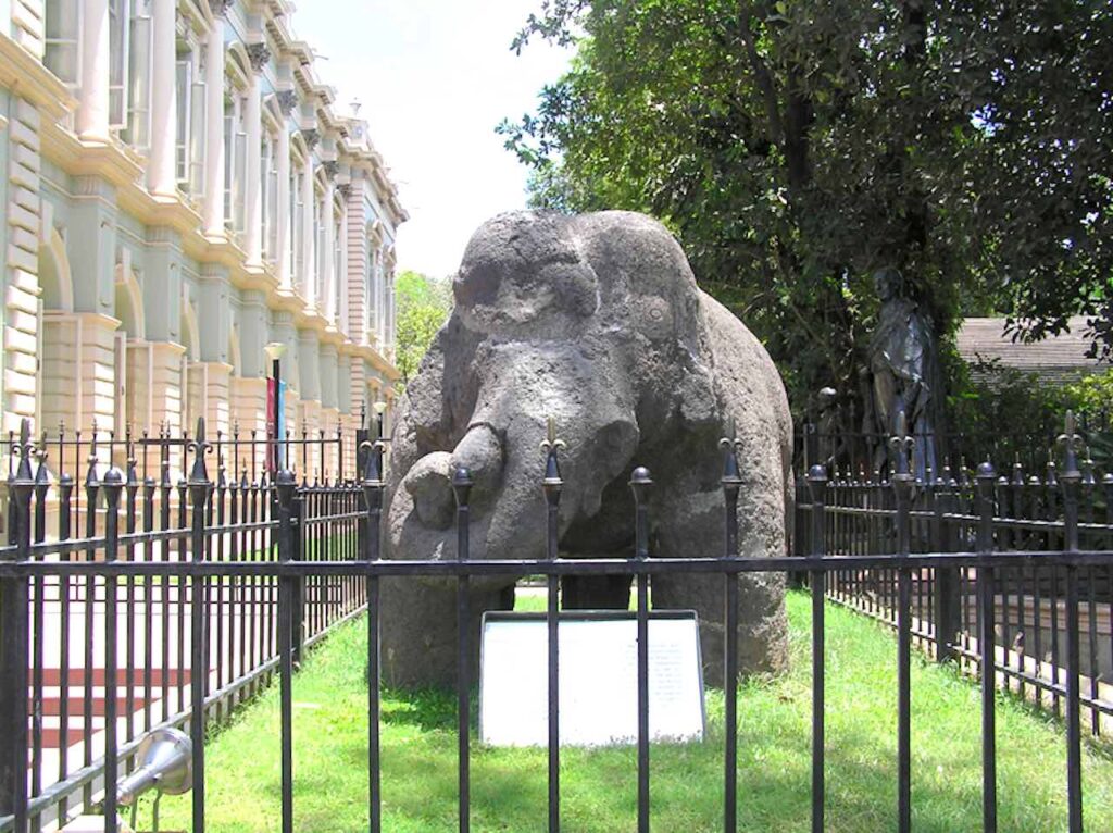 This statue of the Elephant from Elephanta Island is the reason for its name. 

Courtesy:collectingmonuments.in