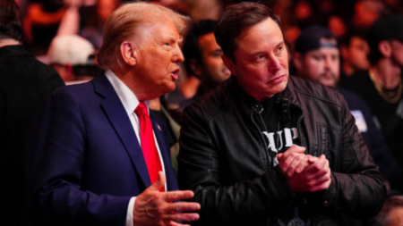 Donald Trump and Elon Musk discussing something